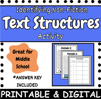 Preview of Identifying Text Structures Activity