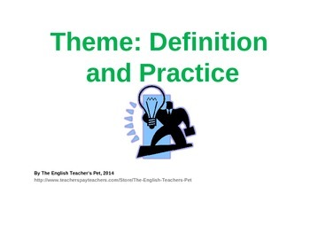 Preview of Identifying Theme PowerPoint Lesson with Quiz