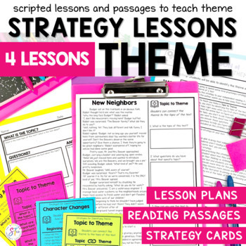 Preview of Theme Small Group Reading Lesson Plans and Passages - RL.4.2 & RL.5.2