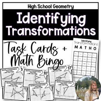 Preview of Identifying Transformations Task Cards and Math Bingo for High School Geometry
