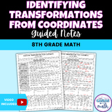 Identifying Transformations from Coordinates Guided Notes Lesson
