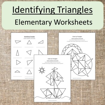 Preview of Identifying Triangles for Elementary Homeschool Montessori Primary