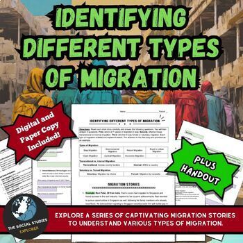 Preview of Migrants and Identifying Different Types of Migration Worksheet and Handout