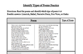 Identifying Types of Poems!