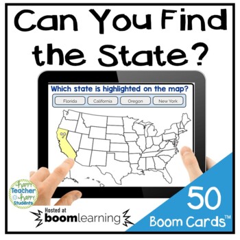 Preview of Identifying U.S. States Boom Cards: Can You Find the State? {Digital Task Cards}