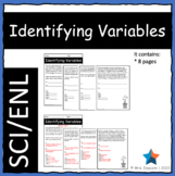 Identifying Variables (with Answer Key)