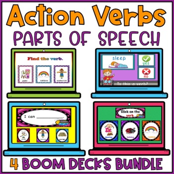 Preview of Identifying Verbs Actions Words Parts of Speech Digital BOOM CARDS Bundle