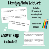 Identifying Verbs Task Cards