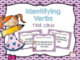 Identifying Verbs Task Cards- Color & B&W