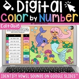 Identifying Vowel Sounds Color by Number Digital Exit Tick