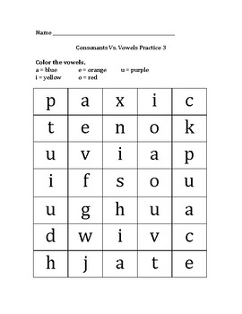 identifying vowels coloring worksheet by mary ann