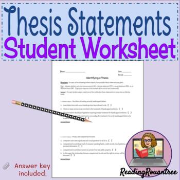 Preview of Identifying a Thesis (student worksheet)