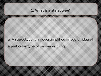 Preview of Identifying and Avoiding Stereotypes PowerPoint Lesson