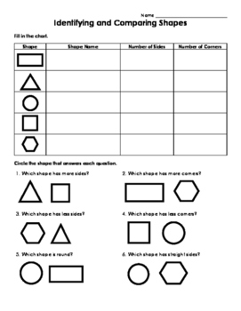 Preview of Identifying and Comparing 2D Shapes