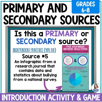 Preview of Primary and Secondary Sources Activities - Informational Text and Showdown Game