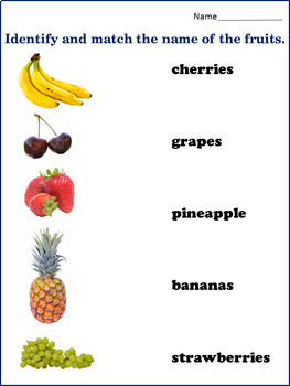 fruits and berries identifying and matching worksheets free by angie s
