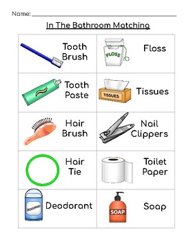 Identifying and Matching Personal Hygiene/Bathroom Products | TPT