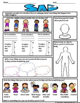 Identifying and Understanding Feelings Worksheets by Teaching Outside