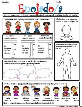 Identifying and Understanding Feelings Worksheets (Spanish) | TPT