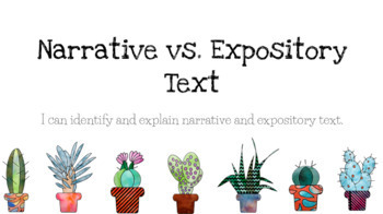 Preview of Identifying and Writing Narrative vs. Expository Text Google Slides Lesson