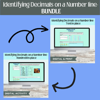 Preview of Identifying decimals on a number line BUNDLE