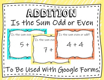 Preview of Identifying if the Sum is Odd or Even (Google Forms and Distant Learning)