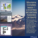 Identifying mountain ranges on a map (Complete lesson)