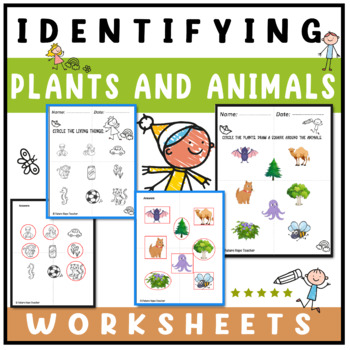 Preview of Identifying plants and animals worksheets