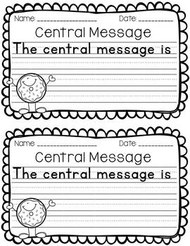 Identifying the Central Message Worksheets Pack by Fresh and Fancy Teaching