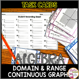 Identifying the Domain and Range | Continuous Graphs | Task Cards