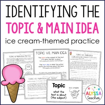 Preview of Identifying the Topic and Main Idea