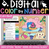 Identifying "to be" Verbs  Color by Number Digital Exit Ti