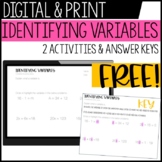Identifying variables Activity - digital & print