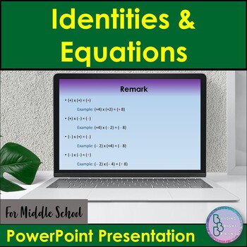 Preview of Identities and Equations | PowerPoint Presentation Math Lesson | Middle School