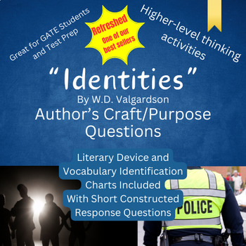 Preview of Identities by W.D. Valgardson Author's Purpose Questions and Activities