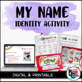 Identity Activity: Back To School Digital and Printable