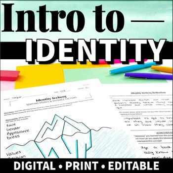 Preview of Identity Activities: Identity Map & Identity Web Intro to Identity Unit English