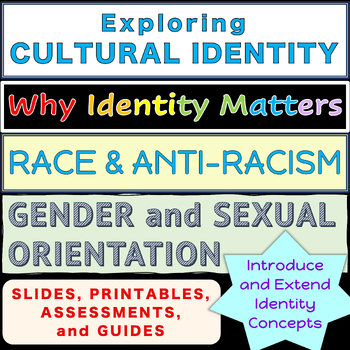 Preview of Identity, Race, Gender Units: Slides, Activities, Handouts - High School Lessons
