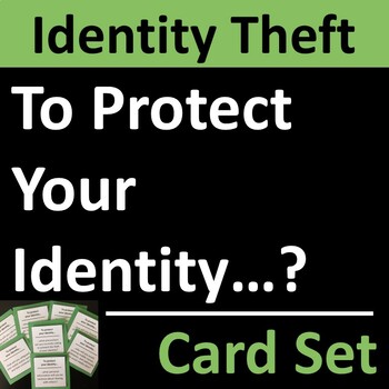 Preview of Identity Theft Group Activity or Writing Prompts