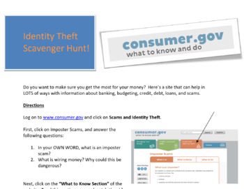 Preview of Identity Theft WebQuest Scavenger Hunt!