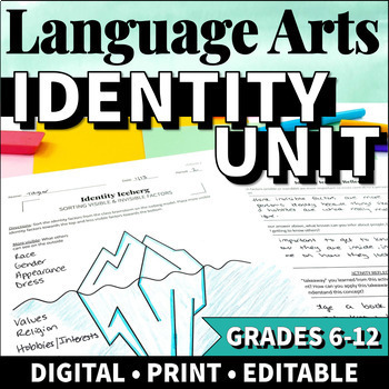 Preview of Identity Unit English Language Arts Middle and High School Identity Activities