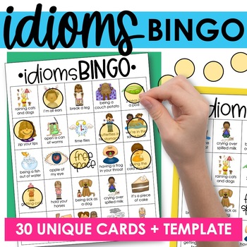Preview of Idioms Activity and Figurative Language Game for Idioms | Idioms Bingo