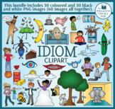 Idiom Clipart - 30 Graphics of Common Idioms (Includes Bla