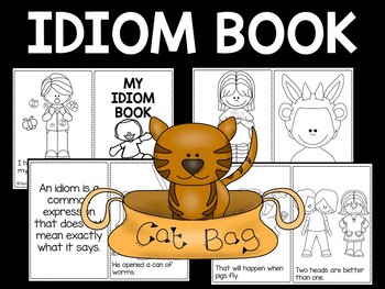 Preview of Idiom Coloring Book 30 Examples of Figurative Language