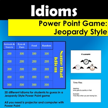 Preview of Idiom Power Point Game | Jeopardy Style Game {idioms}