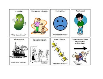 Preview of Idiom Matching Cards with Pictures for Context - Set 3