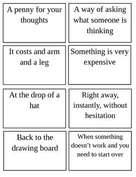 idioms worksheet matching Matching  Teachers Game by  Pay Ripper Idiom Teachers Lisa
