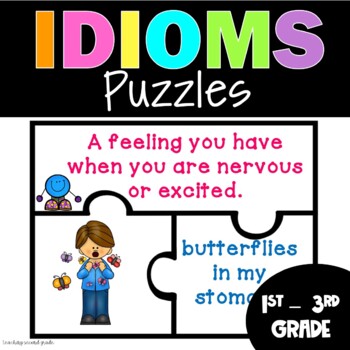 Preview of Idioms Activity with Puzzles and Pictures - Figurative Language