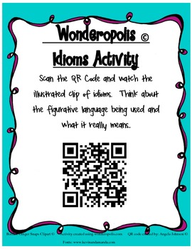 Preview of Idiom QR Code Activity