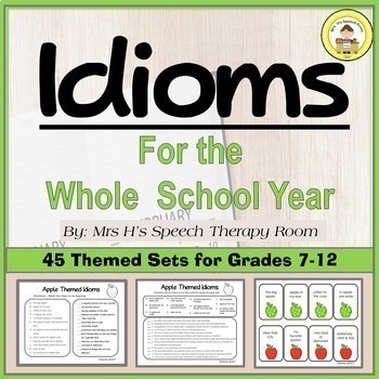 Preview of Idioms School Year Bundle for Middle and High School Speech Therapy
